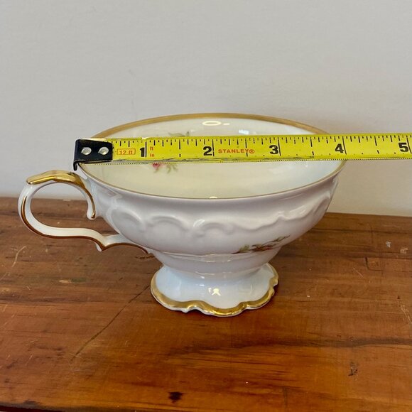 Vintage Edelstein Bavarian China Cup & Saucer - "Moss Rose" - Picture 12 of 15